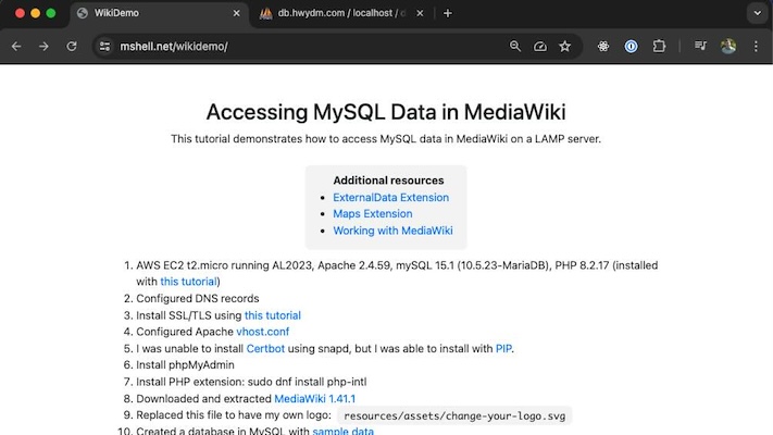 MediaWiki mySQL Tutorial